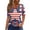 Hot Pink, variant on WTOBBY Women's Fashion Casual V-Neck Independence Day Print Button Detail Short Sleeve T-Shirt Tee Top for Daily Weekend Wear Basic Wardrobe Essential Comfort Fit,Blue L