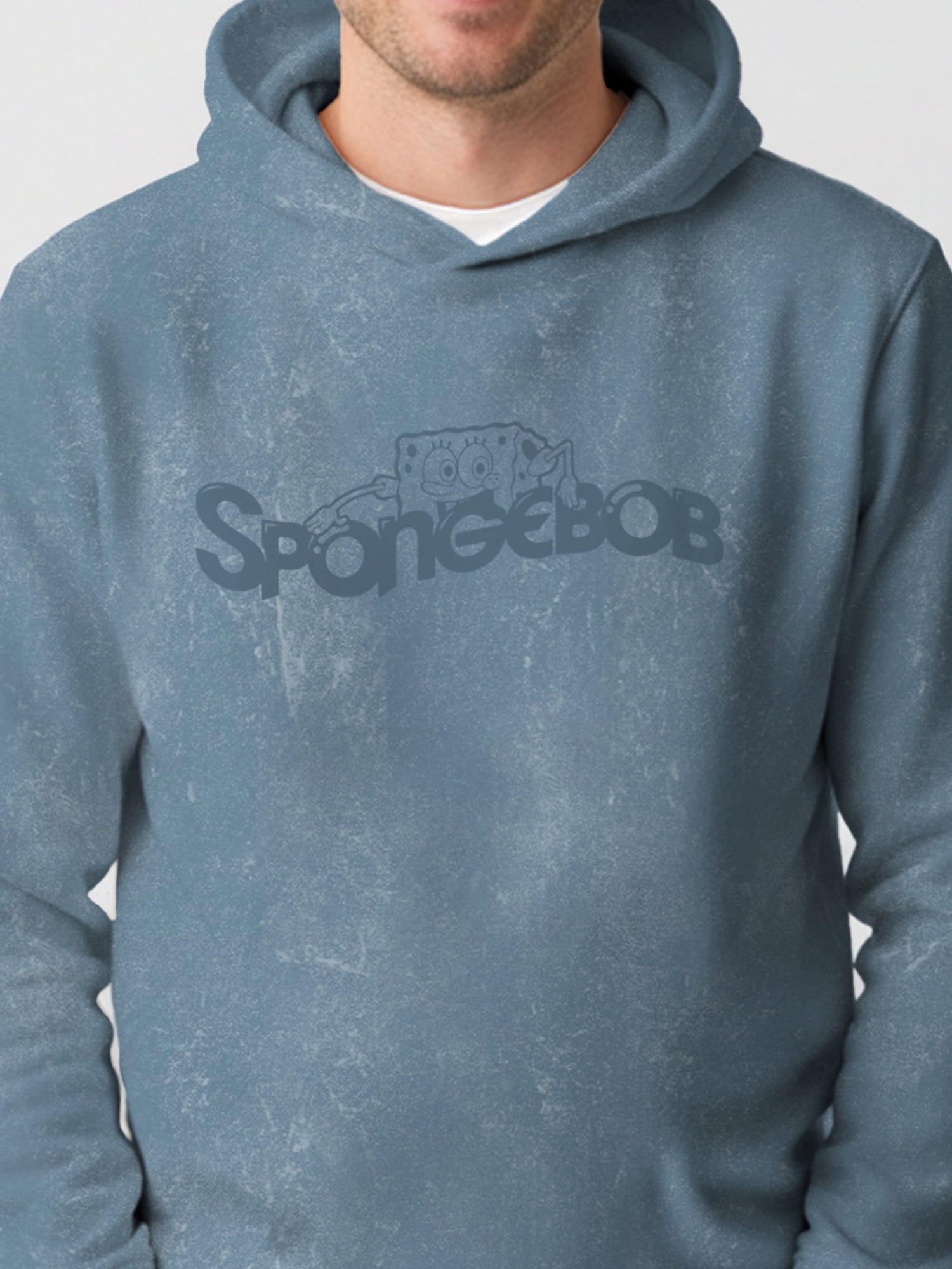 SpongeBob SquarePants, Men's & Big Men's Graphic Mineral Wash Hoodie, Sizes XS-5XL