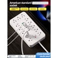 thumbnail image 5 of JOUALY 19-in-1Compact Power Strip, Surge Protector with 13 Wide Spaced AC Outlets & 6 USB Ports(3A3C), Flat Plug 5FT Cord, FCC Certified USB Charging Station for Home Office Dorm Travel, white, 5 of 5