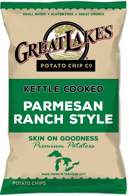 Kettle Cooked Potato Chips by Great Lakes Value Pack Bundled by SUPERDEALS | 1.375 Oz Bag | Parmesan Ranch Style | Pack of 12 with mystery bonus gift