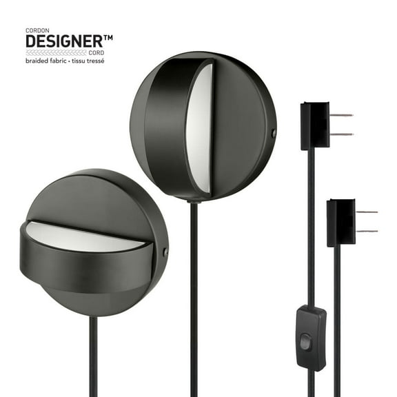 Globe Electric 91000617 Magnus 5" Tall Led Hardwired Or Plug-In Wall Sconce - Black