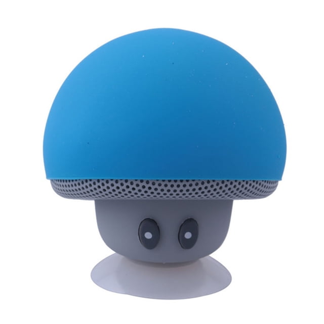 Soporte para teléfono con ventosa con altavoz Bluetooth con forma de hongo de dibujos animados, pequeño estéreo portátil para exteriores Yuarrent DZ4785-01B