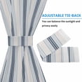 thumbnail image 4 of Blue Beige Door Curtains for Door Window, French Sidelight Front Back Door Curtains With Tieback, Modern Abstract Gradient Vertical Stripes Kitchen Rod Pocket Drapes Panel, 54"x40", 4 of 5