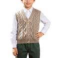 thumbnail image 2 of fatyb Toddler Baby Sweater Vest Sleeveless Button down V Neck School Uniform Cardigan for Boys Girls, 2 of 7