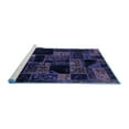 thumbnail image 2 of Ahgly Company Machine Washable Indoor Round Oriental Blue Modern Area Rugs, 8' Round, 2 of 4