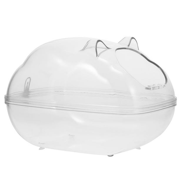 1 UNID Transparente PET Baño Aseo Baño externo Caja de arena Hamster Animal Toy