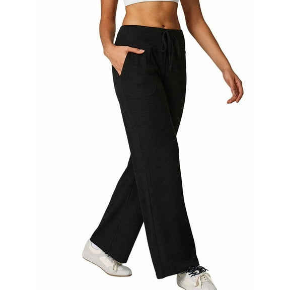 Women'S Casual Pants Wide-Leg Sweatpants with Pockets Y2K Black M