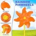 thumbnail image 2 of Uxcell 2-Pack Rainbow Pinwheels, 19.7 Inch Plastic Wind Spinners Outdoor Flower Windmill Toy Wind Spinners [Orange], 2 of 7
