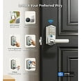 thumbnail image 3 of Veise WiFi Smart Lever Lock, Fingerprint Keyless Entry Door Lock with Handle, Built-in WiFi, Remote App Control, Electronic Digital Knob for Front Door and Bedroom, IP65 Waterproof, Satin Nickel, 3 of 9