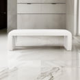 thumbnail image 6 of Benjara Jea 62" Accent Bench- Plush White Boucle Upholstery- Wide Panel Legs, 6 of 6
