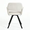 thumbnail image 3 of Homy Casa Ensemble de 2 Chaises de Réception avec Rembourrage Pivotant, Dossier Moderne Ajouré, Pattes en Métal, Tissu Beige, 3 of 5