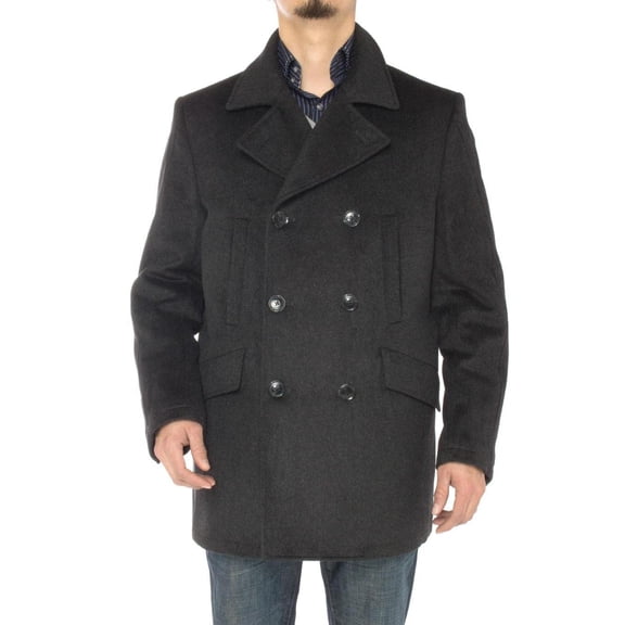 Mens Charcoal Gray Coat Luciano Natazzi Stylish Wool
