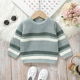 thumbnail image 5 of Boys Sweater Toddler Baby Crewneck Striped Kids Pullover Shirt Winter Warm Coat Winter Clothes Knit Sweaters 2-3 Years, 5 of 8
