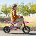 thumbnail image 6 of Track Seven 24V Electric Dirt Bike, 250W Ride on Motorcycle with Twist Grip Throttle, Hand-Operated Dual Brakes, Speed Up to 10 MPH, for Age 8-12, Pink, 6 of 10
