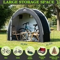 thumbnail image 2 of Happy Travel Bike Storage Tent Shed, Outdoor Waterproof Bicycle Covers Shelter with Window for 2/3/4/6 Bikes,Oversized Outside Portable Sheds for Lawn Mower,Garden Tools, 2 of 7