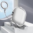 thumbnail image 3 of ELEHOLD for Airpods 2nd/1st Generation 2022 Case,Slim Fit Clear Transparent Kickstand Plastic Simple Shockproof Protective Case with Ring Keychain for Airpods 2nd/1st Generation 2022,White, 3 of 7