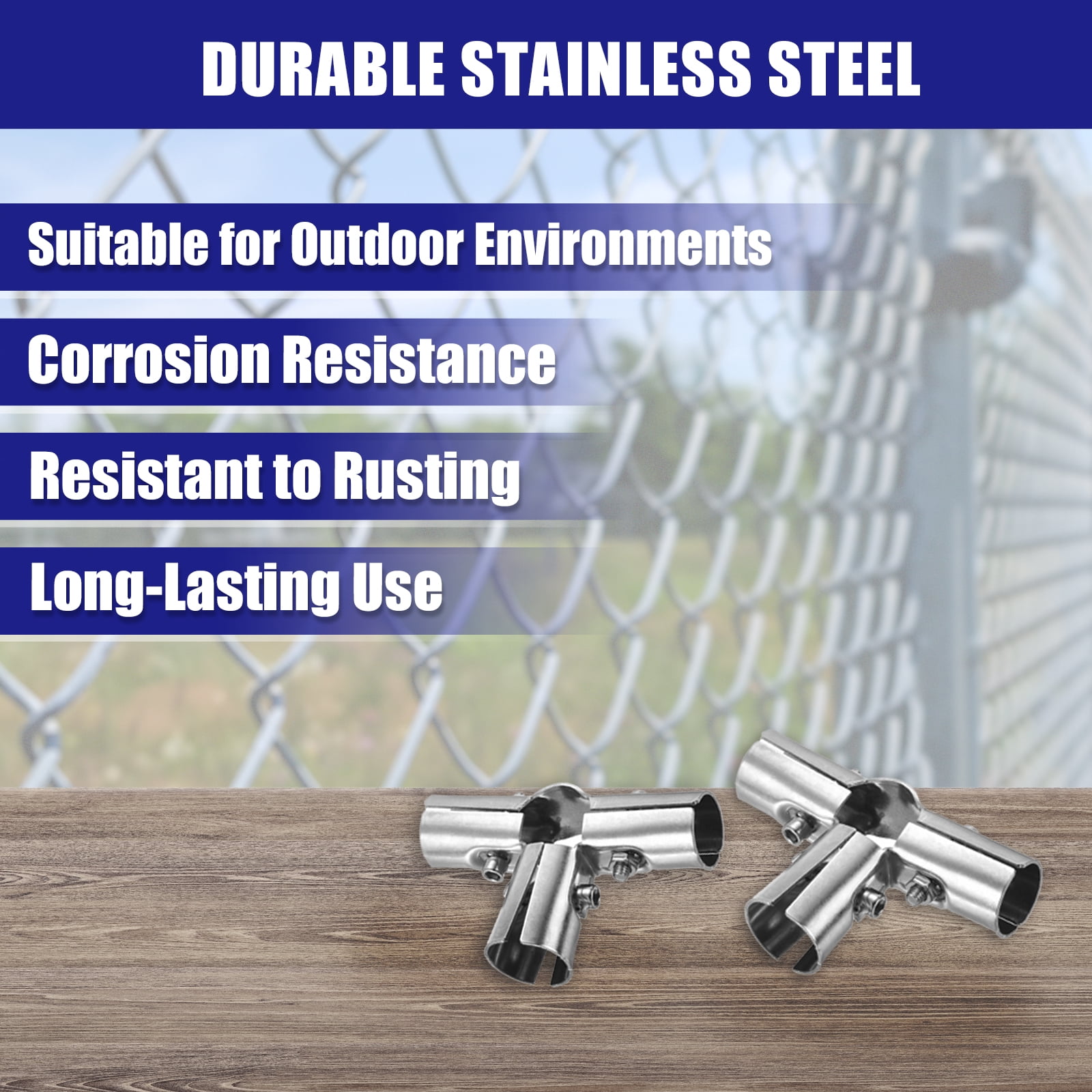 Uxcell 10Pack Structural Pipe Connector, 180 Degree 4 Way Metal