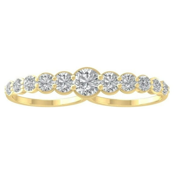 ARAIYA FINE JEWELRY 10K Yellow Gold Lab Grown Diamond Wedding Band Ring (2 1/2 cttw, D-F Color, VS Clarity) Size 7