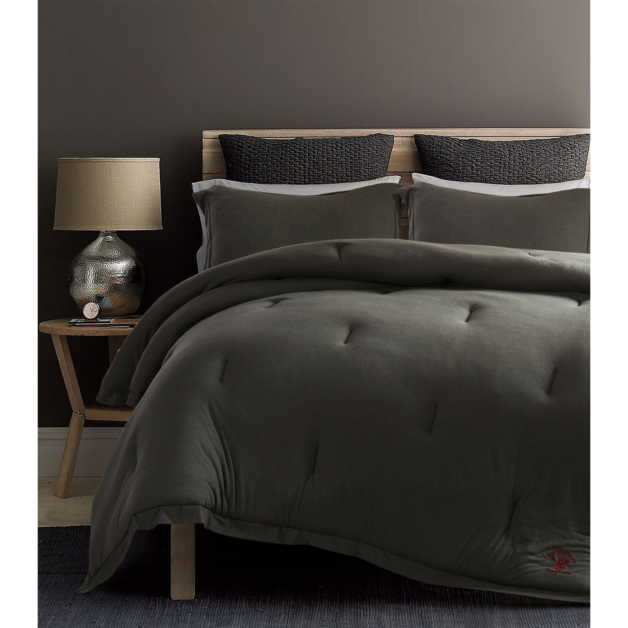 Beverly Hills Polo Club 3 Pieces Jersey Knit Comforter Set