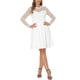 thumbnail image 2 of INSPIRE CHIC Vestido de fiesta skater con mangas transparentes de malla en forma de corazón para mujer L Blanco, 2 of 6