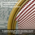 thumbnail image 2 of Meetleisure Red Stripe Coffee Chair with Wicker Wood Grain Metal Base for Outdoor,Red, 2 of 12