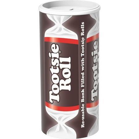Tootsie Roll, Midgees Reusable Bank, Peanut Free, Gluten Free, 4 oz. Contains Milk and Soy.
