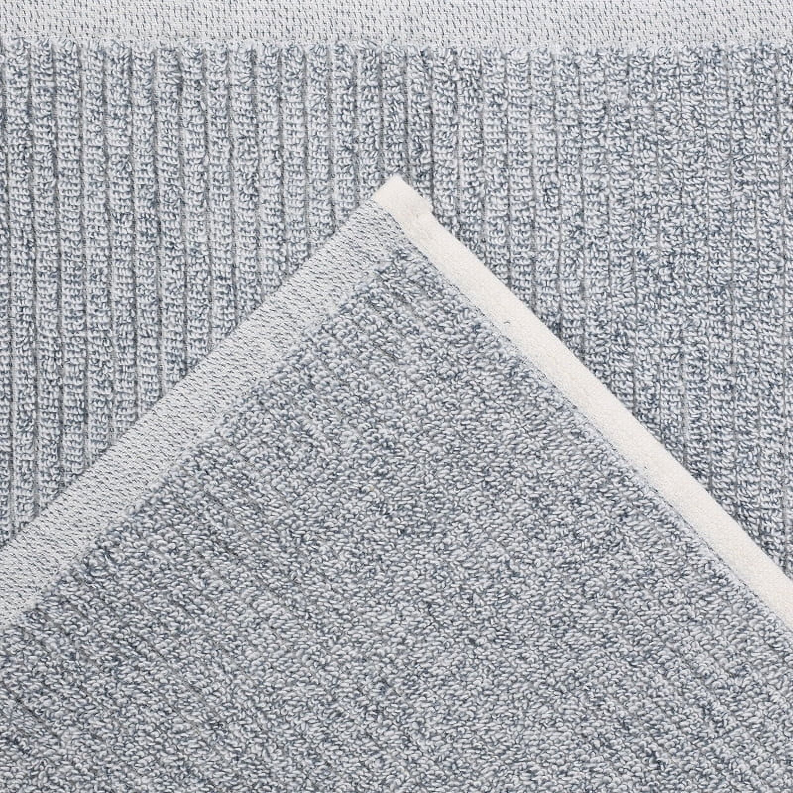 Superior Destin Viscose 6 Piece Cotton Blend Towel Set, Medium Weight Soft Towels, Denim Blue
