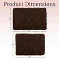 thumbnail image 6 of Lavish Home 2-Piece Chenille Memory Foam Bathroom Rugs Set, Chocolate, 6 of 6