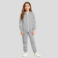 thumbnail image 4 of WOYY Little Girls Tracksuit Solid Zip Up Hoodie and Joggers Sports Outfits, Sizes 6-7, 4 of 8