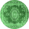 thumbnail image 1 of Ahgly Company Indoor Round Medallion Emerald Green Traditional Area Rugs, 7' Round, 1 of 4