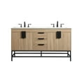 thumbnail image 3 of Elegant Lighting VF48860DMW Eugene 60" Free Standing Double Basin Vanity Set - Mango Wood, 3 of 8