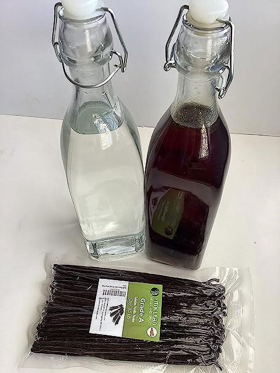 Tahitian Vanilla Beans Grade A for Making Extract, Cooking and Baking. NON-GMO, Fresh 6"-7" Bulk (1/2lb), 0.5 Pound (.5lb), 8oz by FITNCLEAN VANILLA