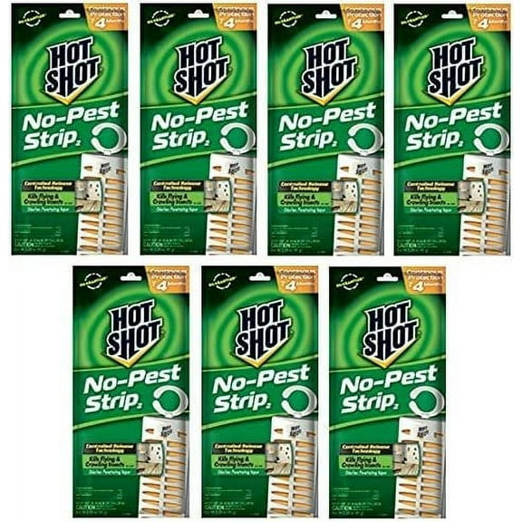 Hot Shot Indoor Up to 4 Months Protection Flying & Crawling Insects Strip Hanging, 2.29 oz, 7 Count