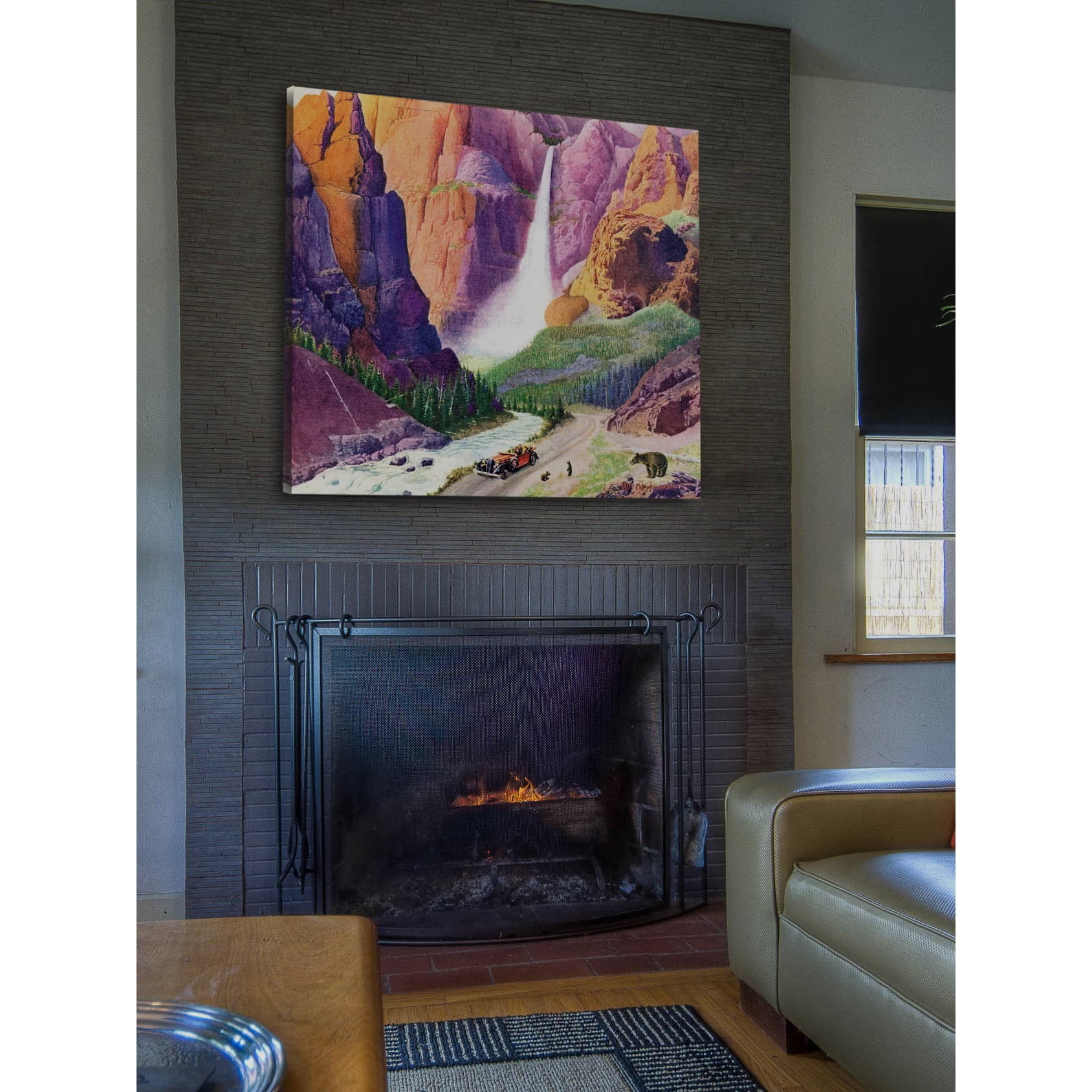 "Bridal Veil Falls" Painting Print on Wrapped Canvas