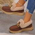 thumbnail image 7 of Womens Snow Boots Wedge Heel Boots Thick Sole Warm Winter Boots with Metal Buckle and Furry Collar Fashion Casual Shoes for Outdoor Daily Leisure Wear, 7 of 7