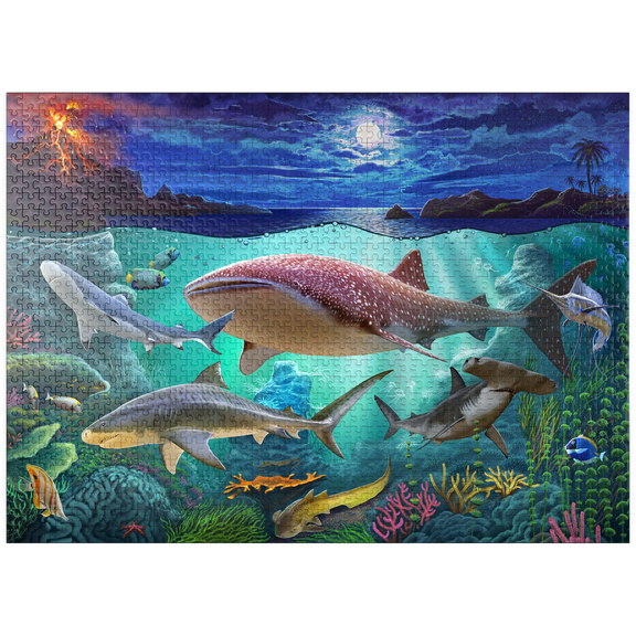 MyPuzzle - Sharks - Premium 1000 Piece Jigsaw Puzzle for Adults