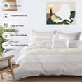 thumbnail image 4 of Gray Beige Stripe Bedding 3 Piece Duvet Cover Set Queen Size, Modern Art Horizontal Striped Soft Microfiber Comforter Cover with Zipper Closure & Pillowcases, Wrinkle & FadeResistant Quilt Cover, 4 of 9