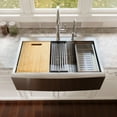thumbnail image 2 of 33 in. Rectangular Single Bowl Farmhouse Apron Workstation Kitchen Sink in Silver Grey Stainless Steel with Accessories, 2 of 17