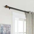 thumbnail image 3 of Deco Window 36 to 66 inches Adjustable Curtain Rod for Windows with Natural Wood Finials (1'' Diameter, Brown), 3 of 8