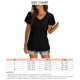 thumbnail image 5 of Top de manga corta con puños con volantes, camiseta informal plisada con cuello en V para mujer para uso diario, 5 of 5