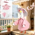 thumbnail image 4 of PoyoKee Porch Goose Outfits, Floral Dress Goose Outfits with Umbrella, Summer Outdoor Porch Decor for 23 inch Backyard Statue, Home Decor - Pink, 4 of 8
