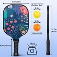 thumbnail image 4 of Pickleball Paddles Set Of 2, Fiberglass Surface, Tropical Jungle Print, 4 Balls & Bag, 4 of 5
