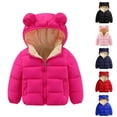 thumbnail image 4 of ZACPNCV Baby Toddler Winter Fleece Coat Boys Girls Cute Bear Ear Hooded Jackets with Pockets Blue 5-6 Years, 4 of 4