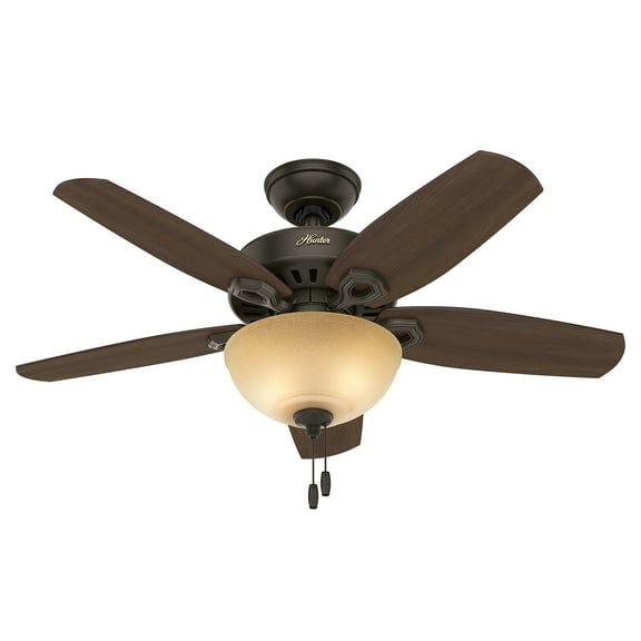 Restored Hunter Fan 42 inch Small Room Ceiling Fan in New Bronze with Bowl Light Kit and Pull Chain (Refurbished)
