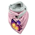 thumbnail image 1 of Women Colorful Butterfly Print Cotton Winter Warm Button Up Scarf, 1 of 3