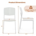 thumbnail image 3 of Gymax Dining Chair Set of 2 w/Ergonomic Backrest & Wide Seat Stackable Kitchen Chairs White, 3 of 8