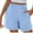 Blue, variant on Ashirexll Women's Shorts, Summer Shorts for Women, Solid and Linen Summer Loose and Casual Comfortable Elastic Waist Wide Leg Pants Straight Leg Shorts
