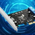 thumbnail image 3 of 2X PCI Express USB 3.0 19 Pin Expansion Card PCIE 1X to 2 Ports USB 3 19 Pin Adapter Internal USB3 20Pin Hub Header, 3 of 6