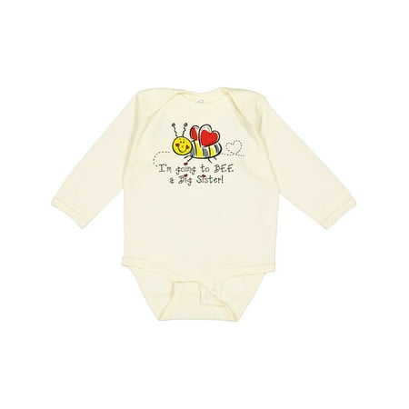 

Inktastic Bee Future Big Sister Gift Baby Girl Long Sleeve Bodysuit