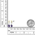 thumbnail image 6 of Gem Stone King 2.47 Ct Oval Checkerboard 8x6mm Purple Amethyst 925 Silver and 10K Yellow Gold Lab Grown Diamond Dangle Earrings, 6 of 6